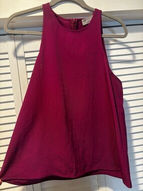 Everlane Sleeveless High-Neck Tank in Deep Berry